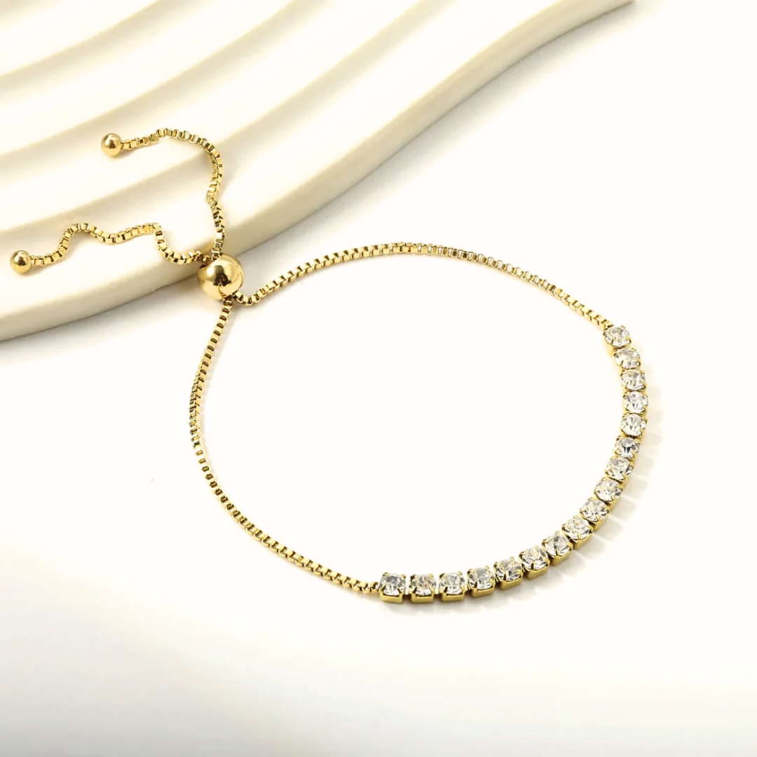 Bracciale Tennis Luce Regolabile Oro 18K