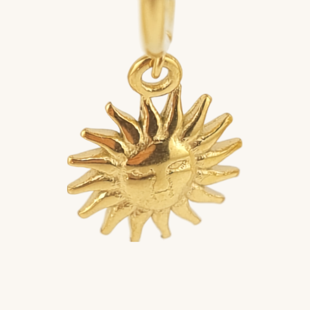 Orecchini Sole Pendenti Oro 18K