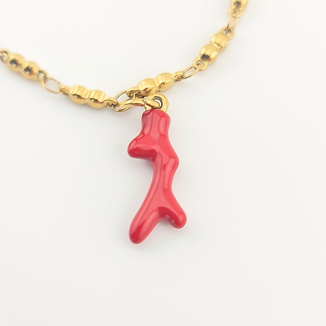 Ciondolo Corallo Rosso Oro 18K