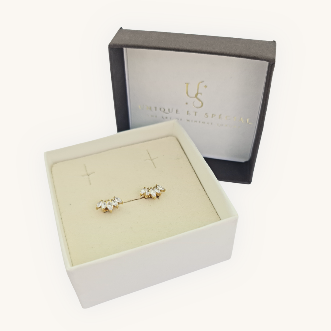 Orecchini Navette Crystal Oro 18K