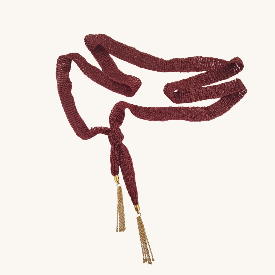 Sciarpa Gioiello – Bordeaux e Oro