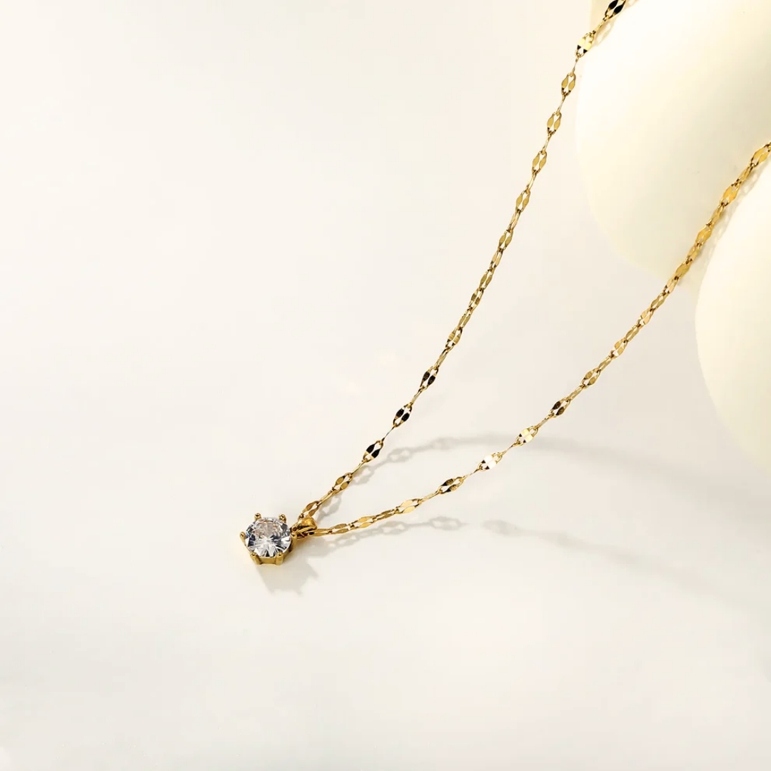 Collana Luce Solitaria Oro 18K Waterproof