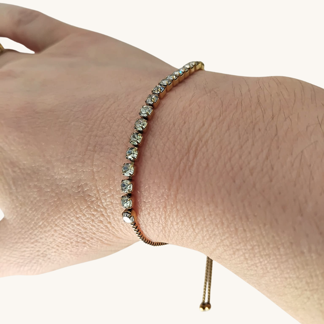 Bracciale Tennis Luce Regolabile Oro 18K