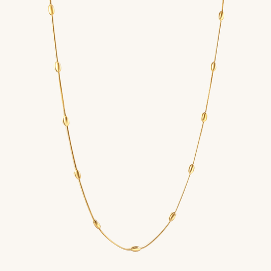 Collana snake oro 18k waterproof maglia fluida con gocce organiche Unique et Spécial