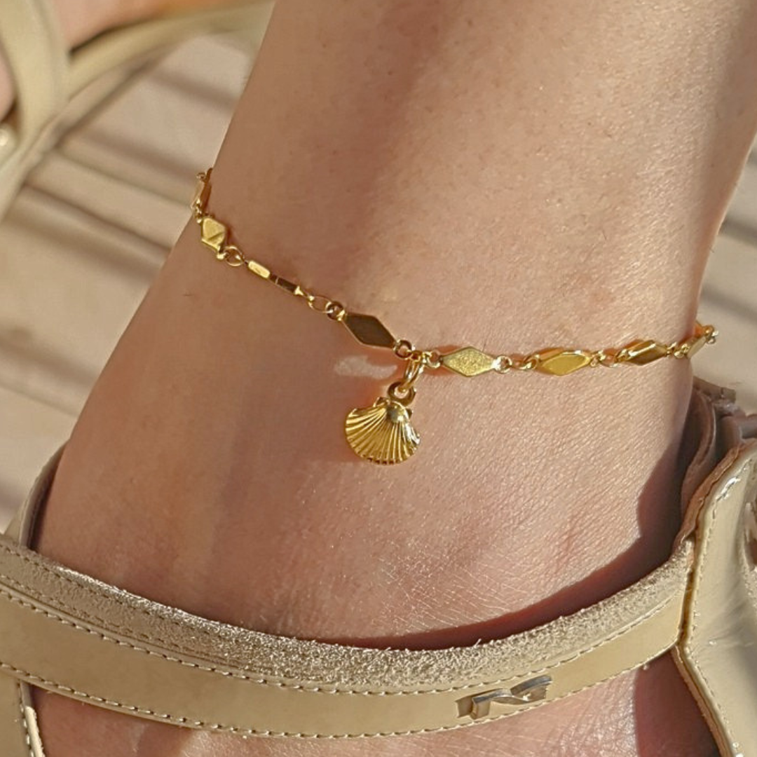 Set Cavigliere con Ciondolo mare Oro 18K