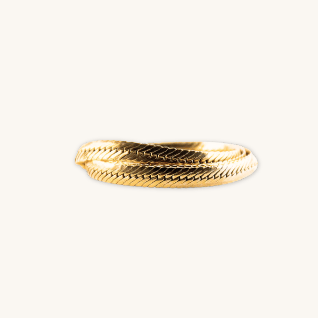 Collana oro 18 carati con motivo serpente laminato, forma avvolgente