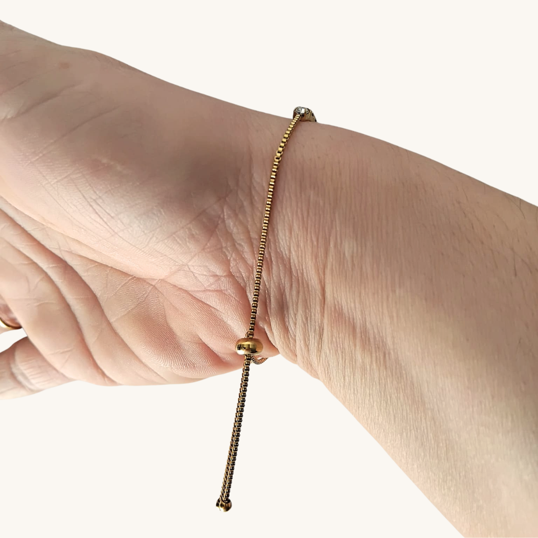 Bracciale Tennis Luce Regolabile Oro 18K