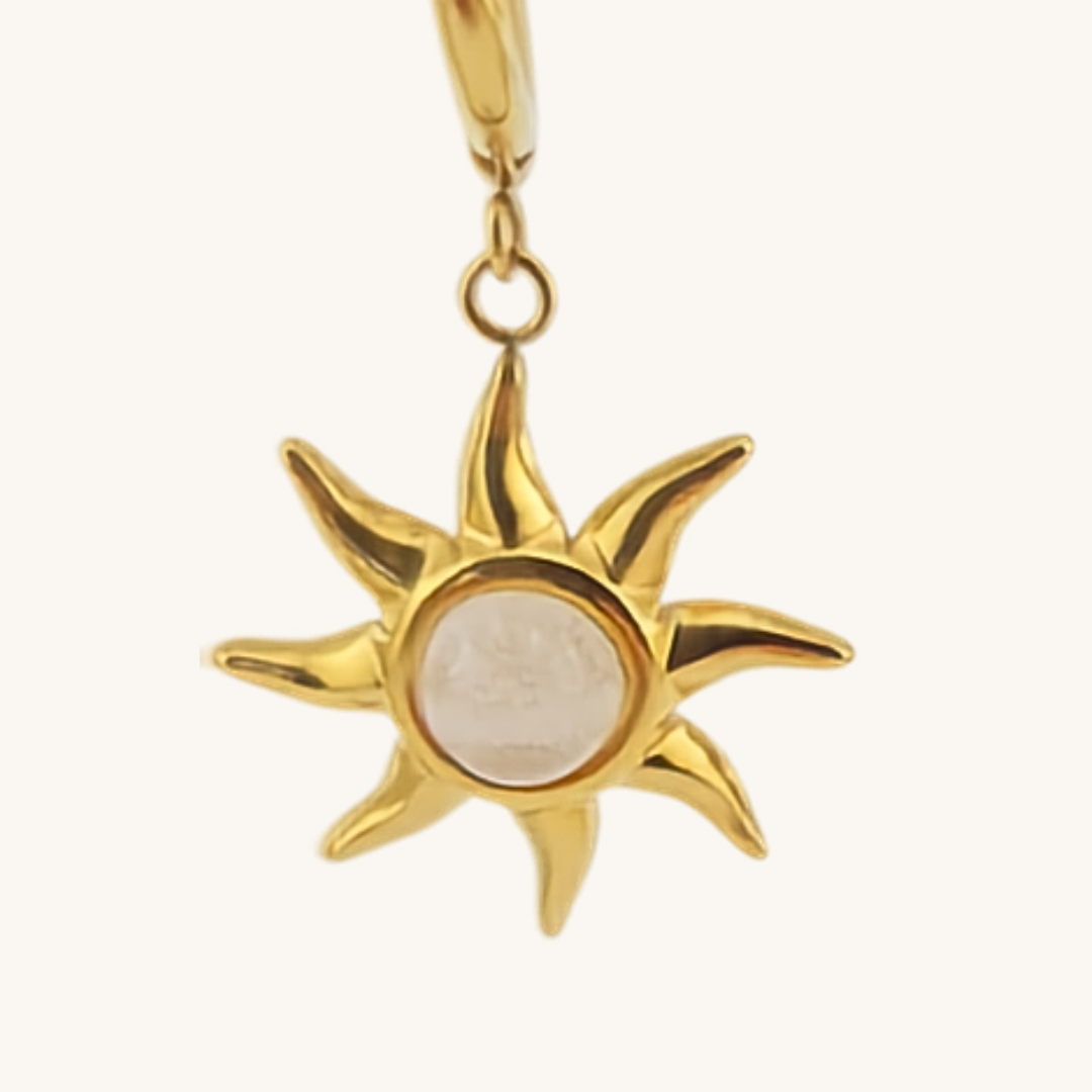 Orecchini Sole con Perla Oro 18K