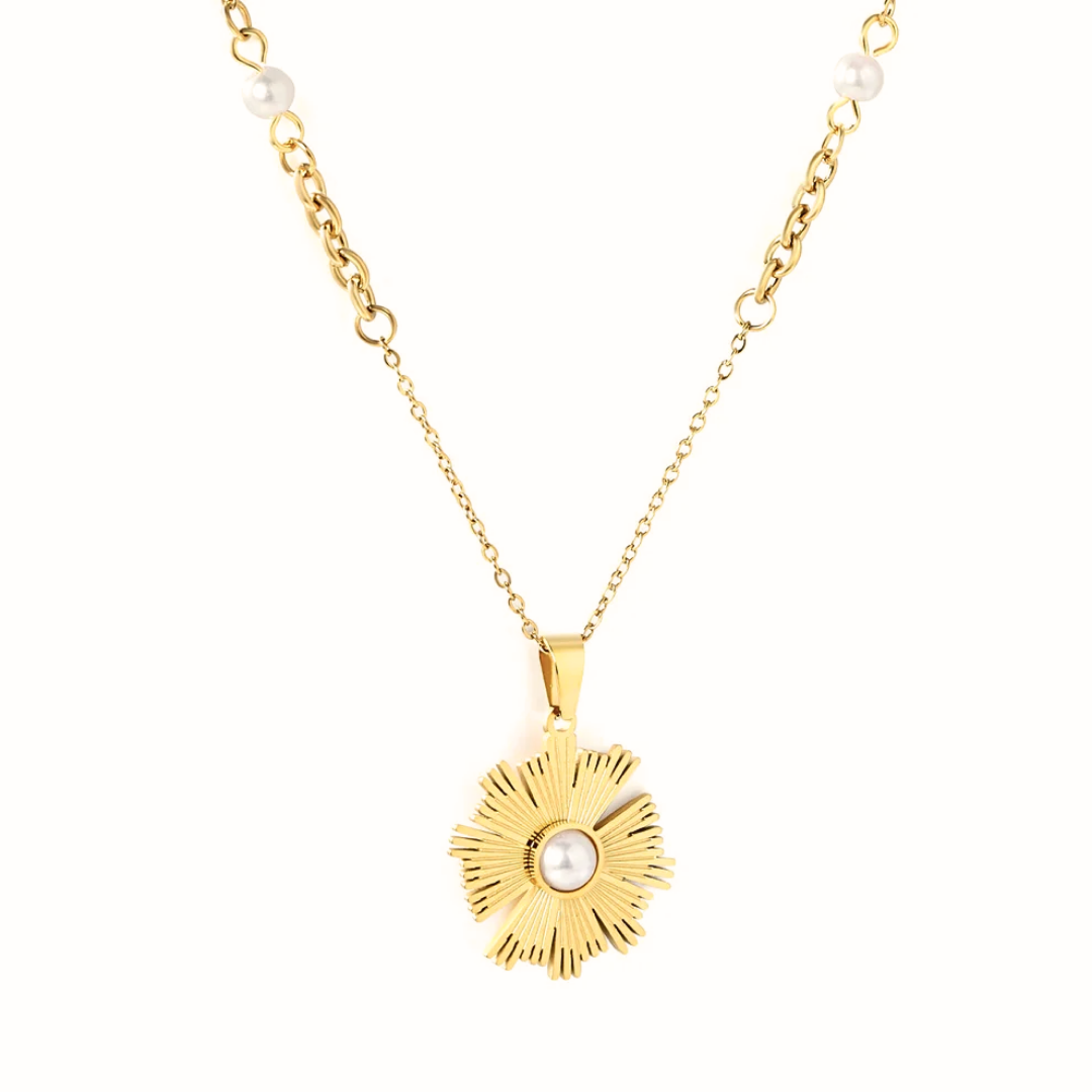 Collana Sole di Perla Oro 18K