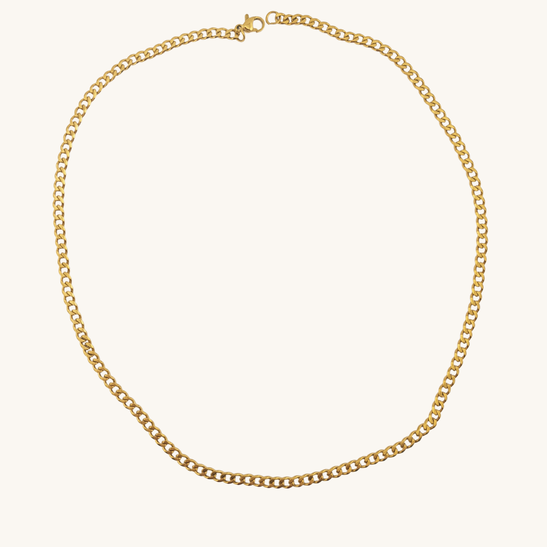 Collana catena  acciaio placcato oro 18K