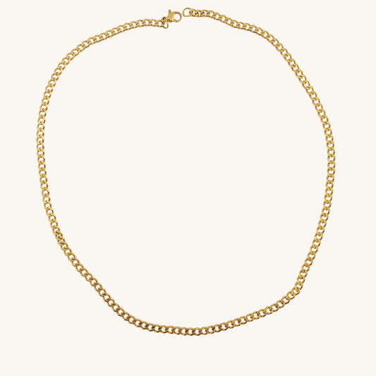 Collana catena  acciaio placcato oro 18K