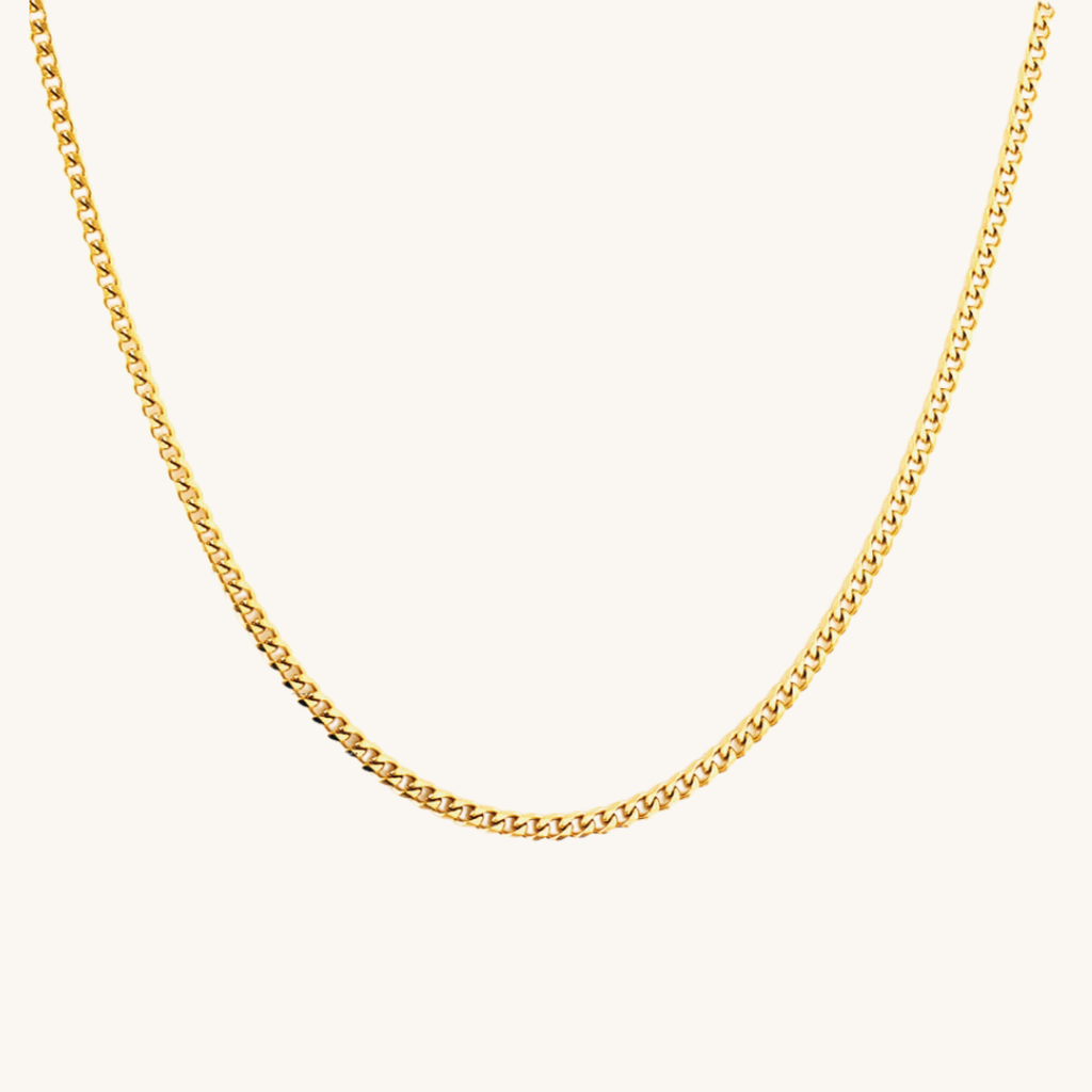 Collana a catena gourmette in oro 18K, maglie a catena