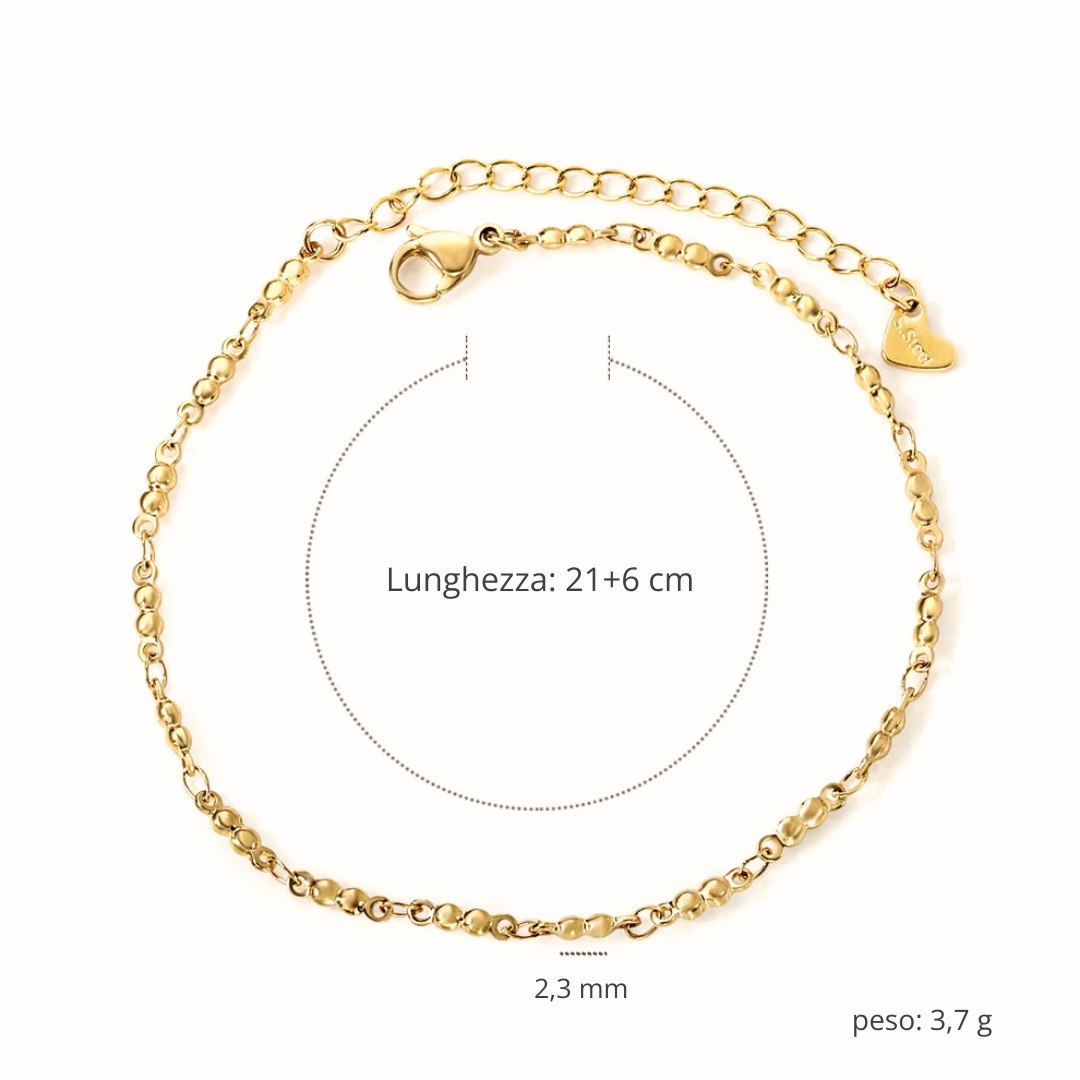 Cavigliera Perle Dorate Oro 18K