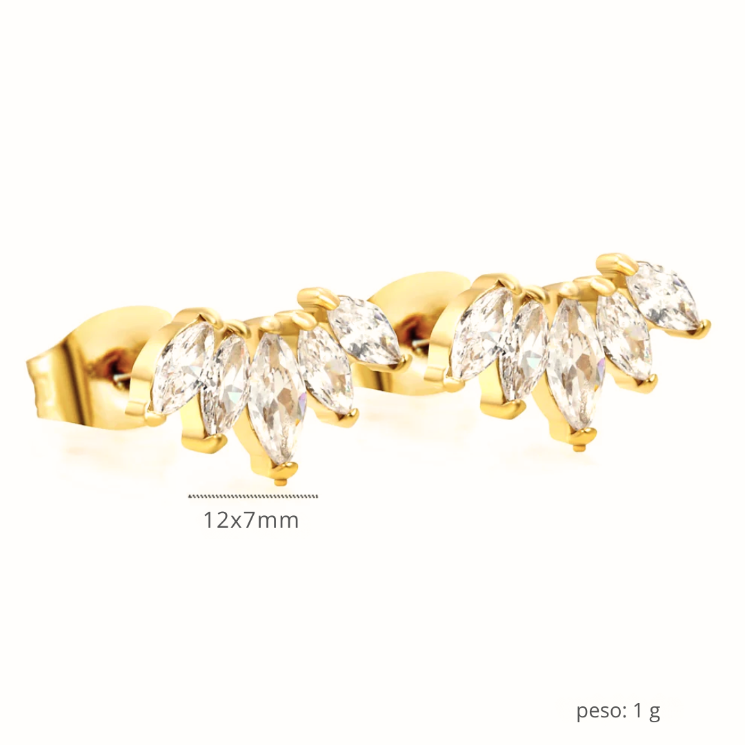 Orecchini Navette Crystal Oro 18K