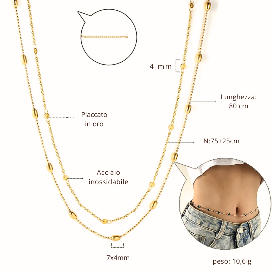 Body Chain Sinuosa Oro 18K