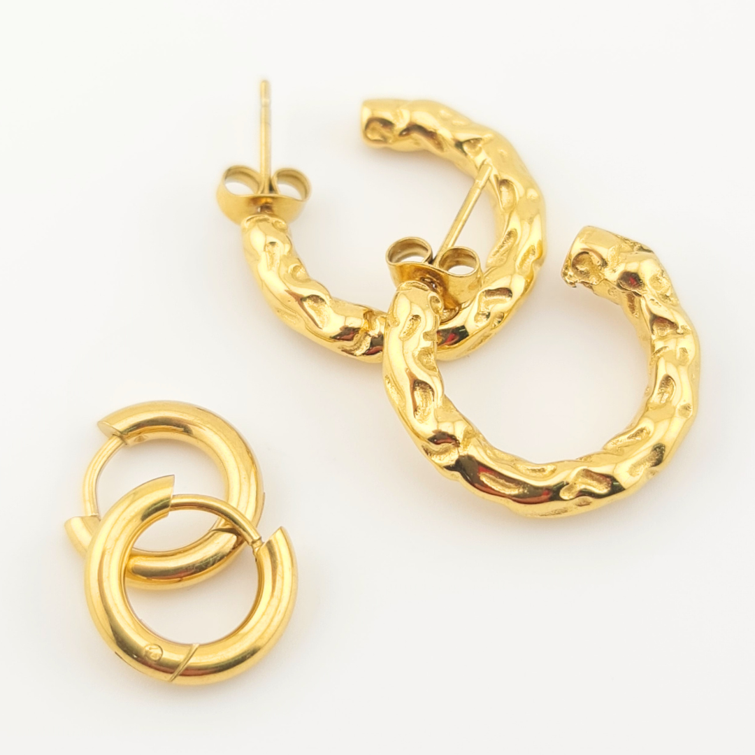 Set orecchini a cerchio Oro 18K